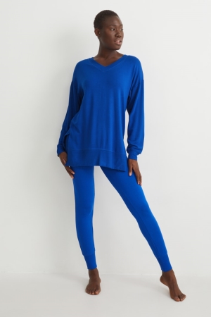 C&A Pyjamas Nachtkleding Dames Donkerblauw | 7693YAMWJ