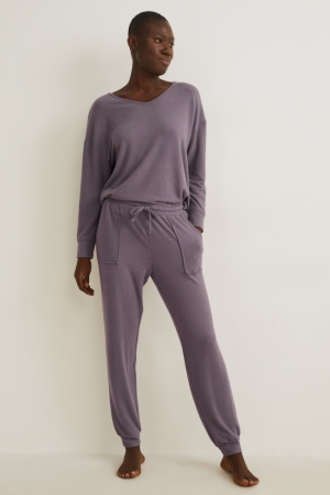 C&A Pyjamas Nachtkleding Dames Grijs | 0275UJWSX