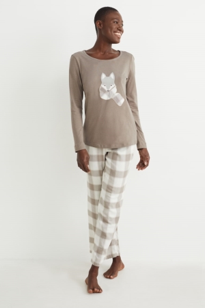 C&A Pyjamas Nachtkleding Dames Khaki | 3452GZRTF
