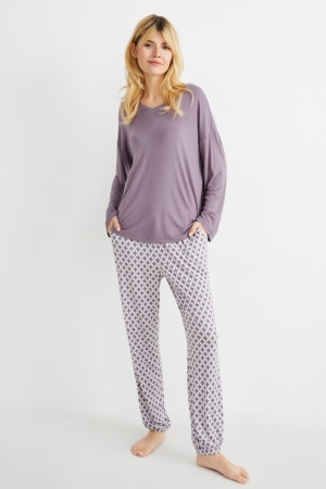 C&A Pyjamas Nachtkleding Dames Paars | 6718XROZP