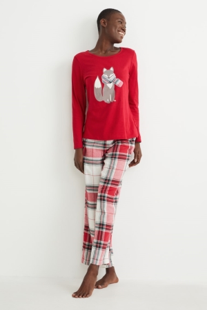 C&A Pyjamas Nachtkleding Dames Rood | 8279CQXHR