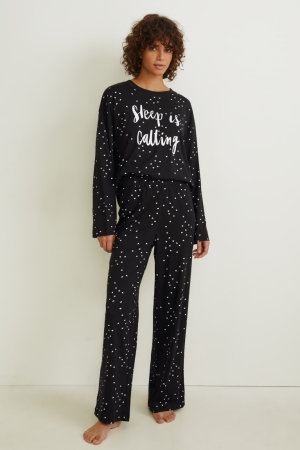 C&A Pyjamas Patterned Nachtkleding Dames Donkerblauw | 8751GNQRV