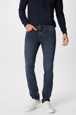 C&A Rechtdoor Lycra® Jeans Heren Blauw Donkerblauw | 0562VTKDI