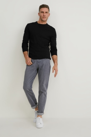 C&A Rechtdoor Lycra® Jeans Heren Blauw Grijs | 7145NADKB