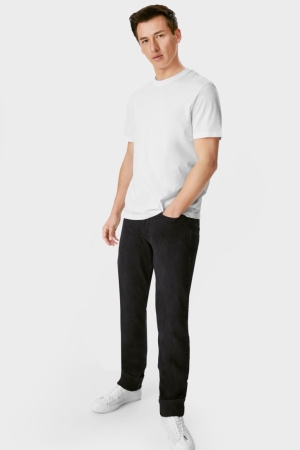 C&A Rechtdoor Lycra® Recycled Jeans Heren Blauw Donkergrijs | 1327BMRKO