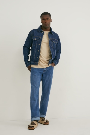 C&A Rechtdoor Lycra® Recycled Jeans Heren Blauw | 4706NBEFY
