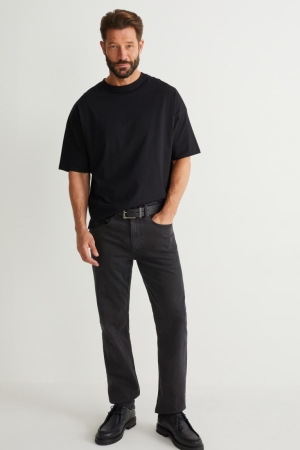 C&A Rechtdoor Organic Katoenen Jeans Heren Zwart | 1830LANRY