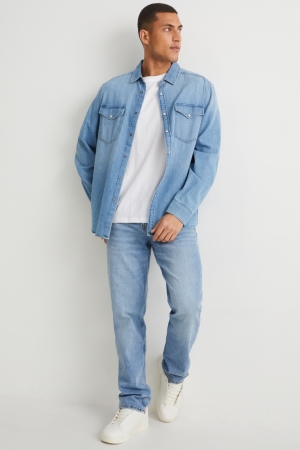 C&A Rechtdoor Organic Katoenen Jeans Heren Blauw Lichtblauw | 5608OACVP