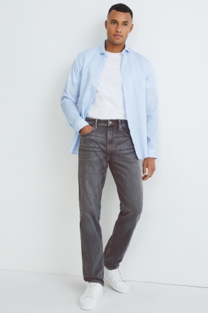 C&A Rechtdoor Organic Katoenen Jeans Heren Donkergrijs | 5679BMHIW