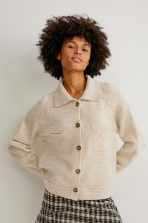 C&A Recycled Cardigan Dames Beige | 4236PYQKI