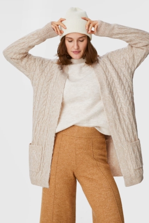 C&A Recycled Cardigan Dames Beige | 6918ALNBJ