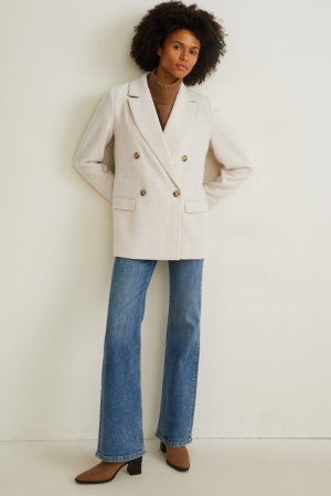 C&A Regular Fit Blazer Dames Beige | 7142IVKLZ