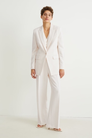 C&A Regular Fit Blazer Dames Wit | 0376TQMFN