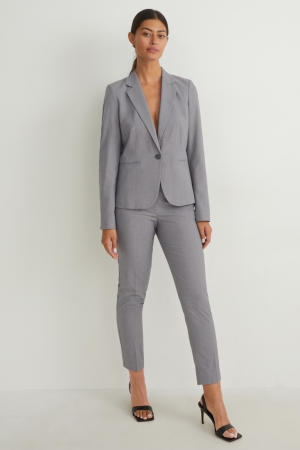 C&A Regular Fit Recycled Blazer Dames Grijs | 3764BAJKY