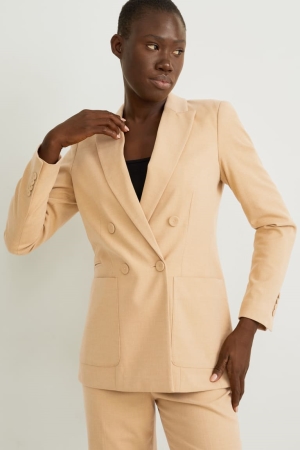 C&A Regular Fit Recycled Blazer Dames Lichtbruin | 7562VCTLM