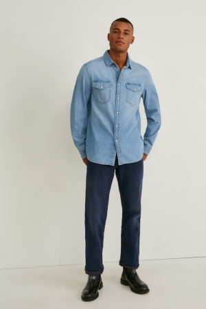 C&A Regular Lycra® Jeans Heren Blauw Donkerblauw | 7105BJSIR