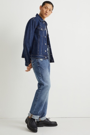 C&A Regular Lycra® With Recycled Katoenen Jeans Heren Blauw Lichtblauw | 1026KSUEP