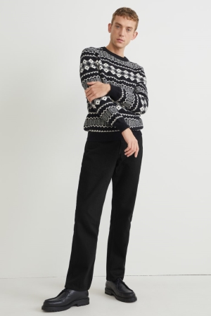C&A Regular Recycled Jeans Heren Zwart | 0821KPLDQ