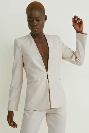C&A Relaxed Fit Blazer Dames Lichtbeige | 9041LIYGJ
