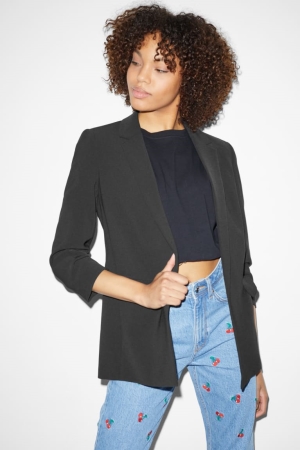 C&A Relaxed Fit With Recycled Polyester Blazer Dames Zwart | 0193HFLYU