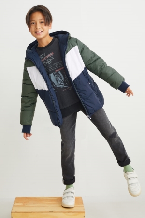 C&A Reversible With Hood Recycled Jassen Meisjes Wit Donkergroen | 9627KODYR