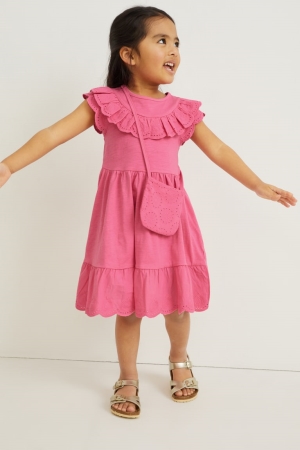 C&A Set And Bag 2 Piece Jurken Meisjes Roze | 0529PFLGE
