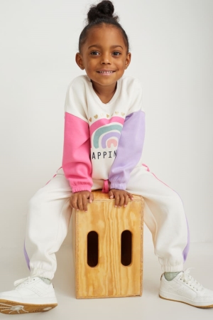 C&A Set And Joggers 2 Piece Sweatshirts Meisjes Wit | 2795FTPSI