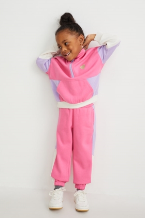 C&A Set And Joggers 2 Piece Sweatshirts Meisjes Roze | 8147PHZAM