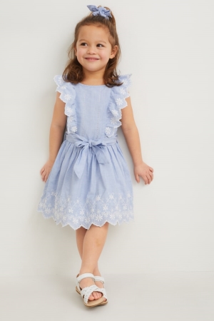 C&A Set And Scrunchie 2 Piece Jurken Meisjes Lichtblauw | 6502GCELT
