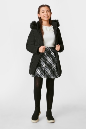 C&A Set Flannel And Tights 2 Piece Rokken Meisjes Zwart | 1726WQKPI