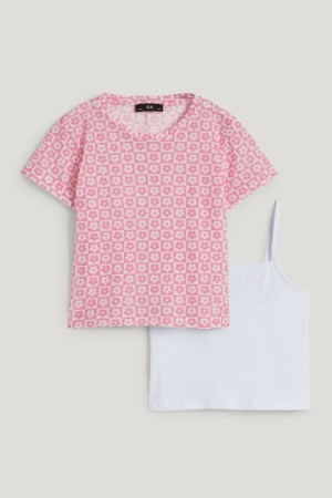 C&A Set Of T-shirts Meisjes Roze | 3019OYCPW