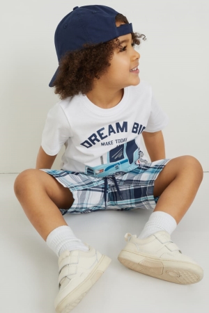 C&A Set Sleeve , And Cap 3 Piece T-shirts Jongens Wit | 0851TAYEV