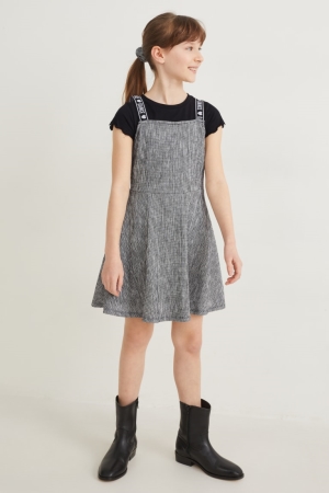 C&A Set Sleeve , And Scrunchie 3 Piece Jurken Meisjes Zwart | 5726TCKPE