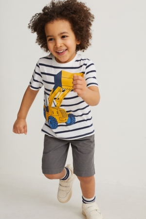 C&A Shorts Broek Jongens Grijs | 4638ZFEGU
