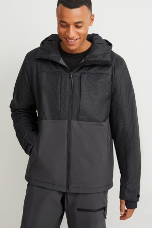C&A Ski With Hood Bionic-finish®eco Jassen Heren Zwart Grijs | 3174IYADR