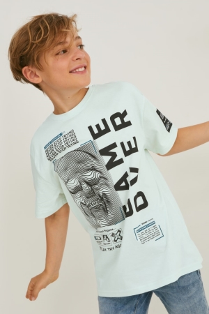 C&A Sleeve T-shirts Jongens Mintgroen Groen | 1028EAIFY