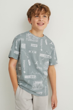 C&A Sleeve T-shirts Jongens Mintgroen Groen | 9285WVDLS