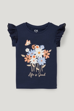 C&A Sleeve T-shirts Meisjes Donkerblauw | 1702LVDON