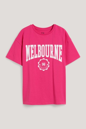 C&A Sleeve T-shirts Meisjes Roze | 5041FOKXP