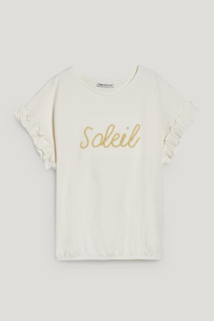 C&A Sleeve T-shirts Meisjes Wit | 8062OGPRD