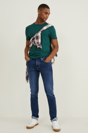 C&A Slim Flex Jog Denim Jeans Heren Blauw Donkerblauw | 1250MQNKD