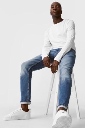 C&A Slim Flex Jog Denim Lycra® Jeans Heren Blauw | 8914NFJAT