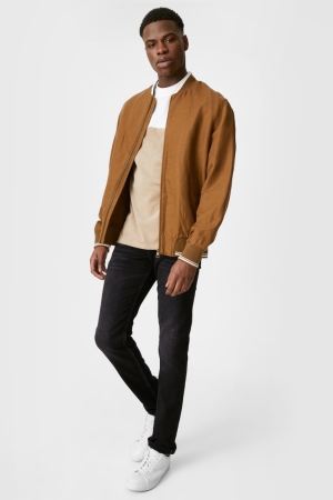 C&A Slim Jog Denim Lycra® Jeans Heren Zwart | 2064QWAPJ