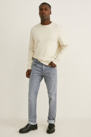 C&A Slim Lycra® Jeans Heren Blauw Grijs | 6285ZXIMO