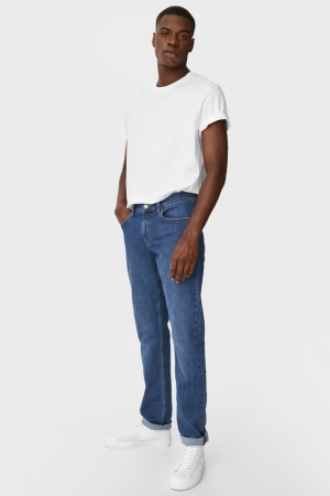 C&A Slim Lycra® Recycled Jeans Heren Blauw | 0251WYVUS