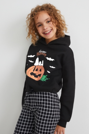 C&A Snoopy Halloween Hoodie Meisjes Zwart | 0379BEWHX