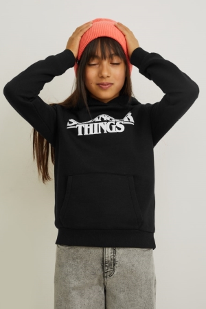 C&A Stranger Things Hoodie Meisjes Zwart | 0158ILYHM