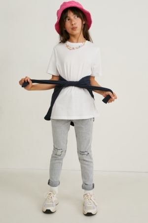 C&A Super Mager Jeans Meisjes Lichtgrijs | 1036NCOAH