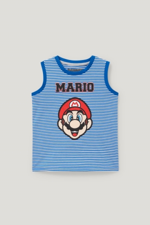 C&A Super Mario Gestreept Topjes Jongens Donkerblauw Wit | 3509YCRVZ