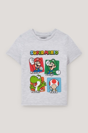 C&A Super Mario Sleeve T-shirts Jongens Lichtgrijs | 2691AGIBN